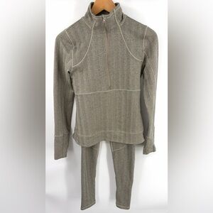 Calia women’s essential herringbone quarter zip jacket legging set size S
